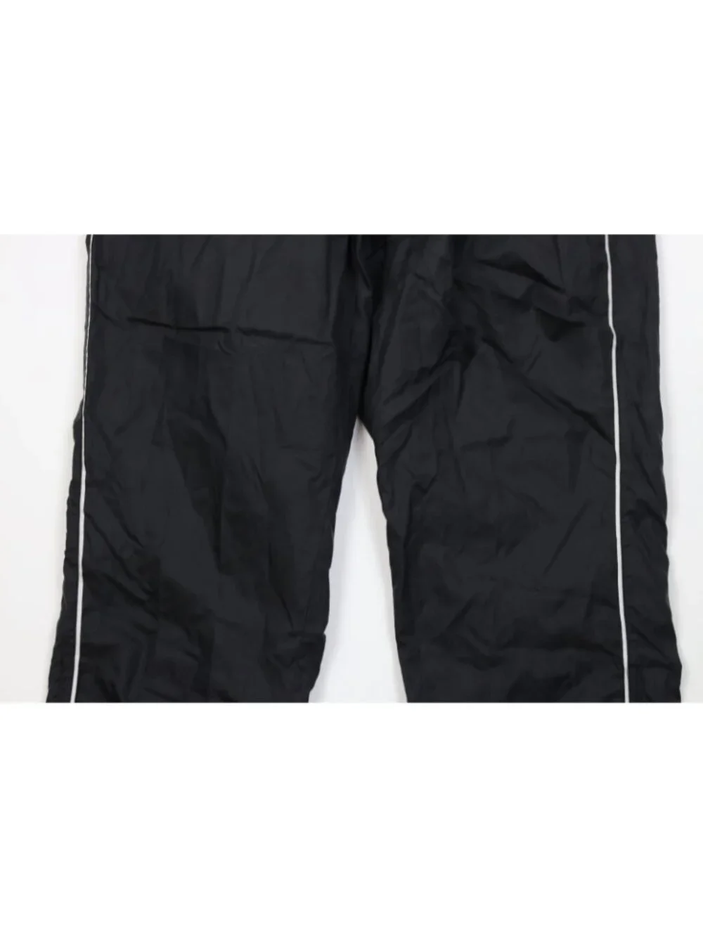 Vintage Y2K Adidas Mens XL Blank Striped Cuffed Windbreaker Joggers Pants Black